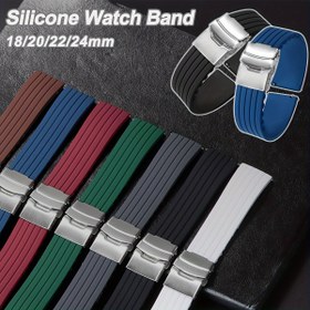 Resim Silikon Hızlı Çıkarma Yumuşak Kauçuk Yedek Saat Kayışları Evrensel Kayış18/20/22/24mm 