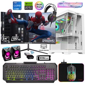 Resim XSR754 i5 12400F 24" 16 GB RAM 512 GB M.2 NVMe SSD 12 GB RTX3060 Curved Sıvı Soğutma FreeDOS Masaüstü Oyuncu Bilgisayarı 