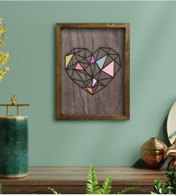 Resim Bk Home Kalp Tasarımlı Doğal Masif Ahşap Çerçeveli Tablo-1 (551089858) 