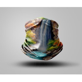 Resim Buffalo Dağ Tasarımlı Motorcu Buff Maske Outdoor Boyunluk Unisex Bandana 