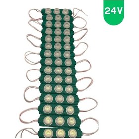 Resim 24 Volt 3 Watt 3 Lensli Yeşil 3030 Smd Led Modül Ip65 10 Adet Modül 