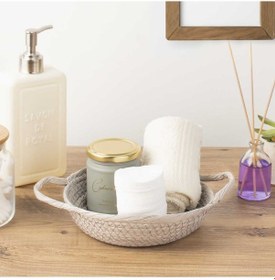 Resim Porsima 15289 Yuvarlak Hasır Sepet Düzenleyici Ekmeklik - Gri 