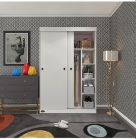 Resim Kenzlife Gardırop Sürgülü Kapaklı Kapılı 120 Papatya Byz Gardolap Dolap 