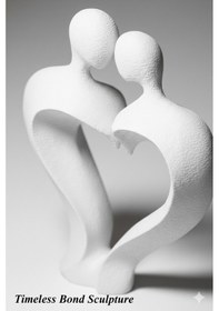 Resim Minimalist Aşk Temalı Sonsuz Bağ Heykeli - 11 Cm / 3d Yazıcı Baskısı 
