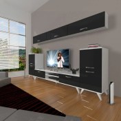 Resim Decoraktiv Eko 9 Slm DVD Retro Tv Ünitesi Tv Sehpası - Beyaz - Siyah 