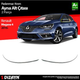 Resim S-Dizayn Renault Megane 4 Krom Ayna Alt Çıtası 2 Prç. 2016 ve Üze 