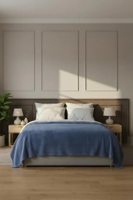 Resim Pufina 200x220 Çift Kişilik Tavşan Tüyü Battaniye İndigo Mavi 