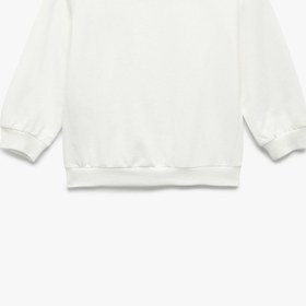 Resim Kız Bebek Şardonlu Uzun Kollu Bisiklet Yaka Fiyonklu Sweatshirt 