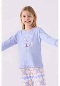 Resim Arnetta Kız Çocuk Mavi Pijama Takımı Mavi 