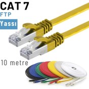 Resim IRENIS Sarı Cat7 Yassı Ftp Ethernet Network Kablosu 10 m 