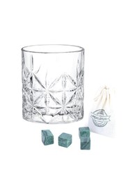 Resim Perlotus 330 Cc Paris Serisi Büyük Kadeh Viski Bardağı Ve 4 Adet Viski Taşı Hediyeli Beyaz 