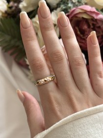 Resim Mineli Pembe Çiçek Detay Yüzük 