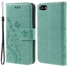 Resim Baskılı Kelebek Çiçek Tarzı Flip Telefon Kapağı Cüzdan Stand Pu Deri 