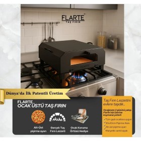 Resim Flarte Ocak Üstü Taş Fırın 30X30 Hacim 10-20 lt Metal Materyal ile Modern Tasarım CAMLI 
