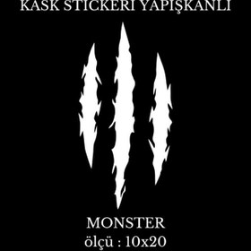 Resim Motor Kask Sticker MONSTER 