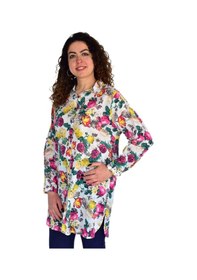 Resim Kadın Çiçekli Desen Viscon Gömlek Bgl-st04238 Pembe 