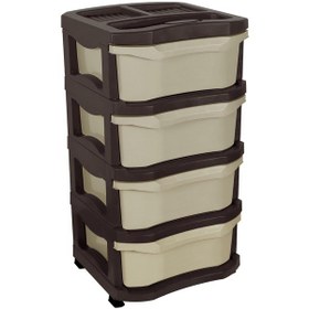 Resim Sağlam Plastik Maxi Büyük Boy Komidin 4 Çekmeceli Sebzelik Çölbeji 