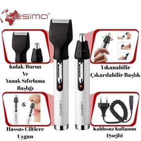 Resim St Morritz 4-6 Saat Ls-100 2in1 Kulak Burun Kılı Yanak Tıraş Makinesi Gri 1-3 Kablosuz Yok Kuru Burun İthalatç 