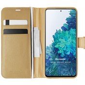 Resim Samsung Galaxy S20 Fe Kılıf Delux Leather Wallet Gold Microsonic