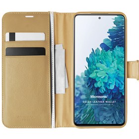 Resim Samsung Galaxy S20 Fe Kılıf Delux Leather Wallet Gold 