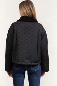 Resim Emporio Armani Tamamı Logolu Yün Karışımlı Klasik Yaka Fermuarlı Mont Bayan MONT EW001392 AF14362 UC001 
