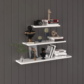 Resim Asra Trend Doğal Modern Organizer Düzenleyici Dekoratif Kitaplık Banyo Mutfak 3'lü Duvar Rafı 