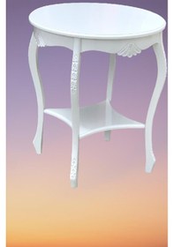 Resim Fiskos 4Ayak Oymalı Model Parlak Ihlamur ağacı ayak Parlak Beyaz MDF tabla Kutuda sevk EL Yapım 