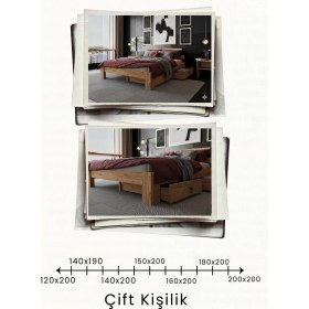 Resim Renazzo Mobilya Lotus 2 Çekmeceli Modern Mdf Karyola - 1. Sınıf 18 mm Mdf ve Tekerlekli Depolama Alanlı Karyola 