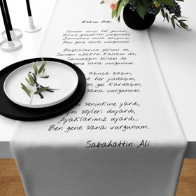 Resim Eskisi Gibi - Şiir Runner Örtü - 40 cm x 140 cm 