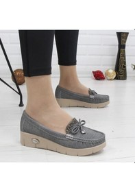 Resim Konfores 086 Anatomik Tabanlı Bayan Dolgu Topuk Günlük Ayakkabı Gri 