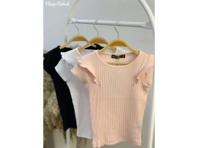 Resim Mojo Bebek Mojo Kız Çocuk 5-14 Yaş Fırfırlı Kol Kaşkorse Body 3311 Siyah 