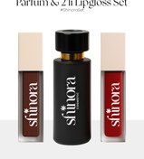 Resim Shinora Cosmetic Beauty Set | Seductress - Eau de Parfum ve Dudak Parlatıcısı - 3d Hydra Lipgloss 2 li 