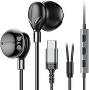 Resim USB-C kulaklık iPhone 16/15 Pro Max Plus için C tipi kablolu kulaklık Samsung Galaxy S25 S24 Ultra S23 A54 Flip4 için kulak içi kulaklık Tip C mikrofonlu Hi-Fi Stereo Apple iPad Pro Google Pixel 9 