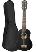 Resim PUKA Siyah Renk Kılıflı Soprano Boy Gül Klavye Ve Eşikli Ukulele 