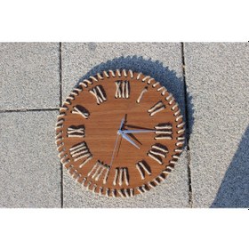 Resim Dekor Treni Dekor Treni İp Rakamlı Dekoratif Ahşap Duvar Saati Ceviz 