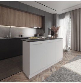 Resim Antrasit Tezgahlı -rita Mutfak Adası-120 Cm Beyaz 
