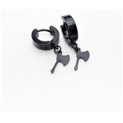 Resim 316L CERRAHİ ÇELİK SİYAH KAPLAMA BALTA FİGÜR İGNELİ ÇELİK KÜPE Gümüş 