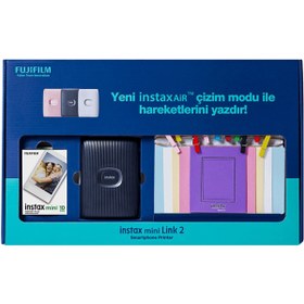 Resim Fujifilm Instax Mini Link 2 Bundle Box Fotoğraf Yazıcısı Lacivert 