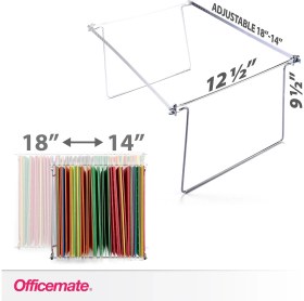 Resim Hepta Collection Officemate Askılı Dosya Çerçevesi, Mektup Boyutu, Ayarlanabilir 30,5 cm Ila 45,5 Cm, 2 Adet (1' Pa 