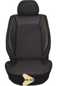 Resim K-Design ELİT JAKAR YASTIKLI KOLTUK KILIFI SERİSİ SİYAH TURUNCU ÇİZGİ BZ505 