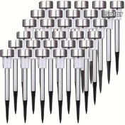 Resim 10 Adet Güneş Enerjili LED Çubuk Işıkları, Paslanmaz Çelik Dış Mekan Güneş Enerjili Peyzaj Dekoratif Işıklar, Bahçe, Çim, Yol, Güverte, Sürücü Yolu, Bahçe, Tatil Partisi Yol Dekorasyonu, 40mAh Nikel Pil, Uzaktan Kumanda Yok 