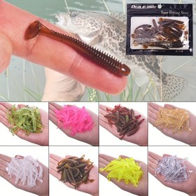 Resim 20 adet Yumuşak Kauçuk Balık Yemsi, 5Cm/1.97In Boyutunda ve 0.8G Ağırlığında, Karpa ve Levrek Yakalamak İçin Spiral Paddle Kuyrukları ile Tasarlanmış Yapay Yemsi. 