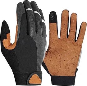 Resim AMONIDA Tam Parmak Sürüş Eldivenleri, Nefes Alabilir Şok Emici Kaymaz Yüksek Elastikiyet Dokunmatik Ekran Bisiklet Eldivenleri Motosiklet İçin (M) 