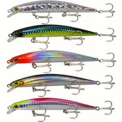 Resim 1 Adet 3D Gözli ve Dahili Çelik Top Ağırlıklı Minnow Crankbait Yem – Çok Renkli Gerçekçi Yüzgeç Balığı, Levrek, Sazan Avı İçin Tatlısu Olta Takımı – 3 Uçlu Kanca ile Canlı Renkler 