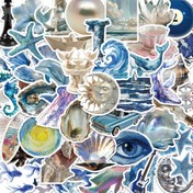 Resim 50 Adet Okyanus Esintili Su Geçirmez Stickerlar - Mat Bitiş, PVC, Laptoplar, Gitarlar & Günlükler için Kendinden Yapışkanlı 