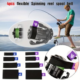 Resim 4 Adet Dayanıklı Balıkçılık Makarası Makara Kapakları Kolay Erişim Saplı - Esnek, Yüksek Kaliteli Naylon Bantlar Spinning Makaralar İçin - Temel Balıkçılık Aksesuarları 