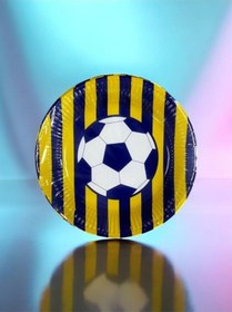 Resim Sarı Lacivert Renklerde Takım Temalı Tabak - Doğum Günü Parti Ve Eğlenceli Etkinlikler İçin 7 