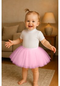 Resim Kırmızı Kız Bebek Prenses Doğum Günü Tütü Etek Pembe 