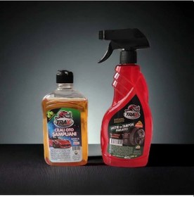 Resim Tampon Parlatıcı Ve Lastik Parlatıcı + Oto Cilalı Şampuan Parlak Görünüm 