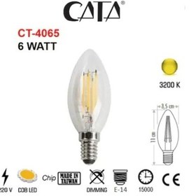 Resim Cata Ct-4065 6 Wat Buji Led Flament Ampul Günışığı 